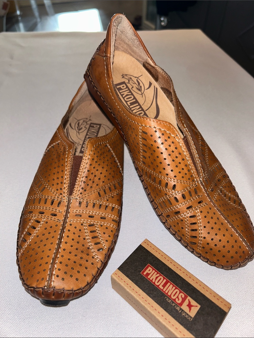 PIKOLINOS Brandy Brown Jerez Slip-On Moccasin Loafers sz 37 or 6 NEW No Box